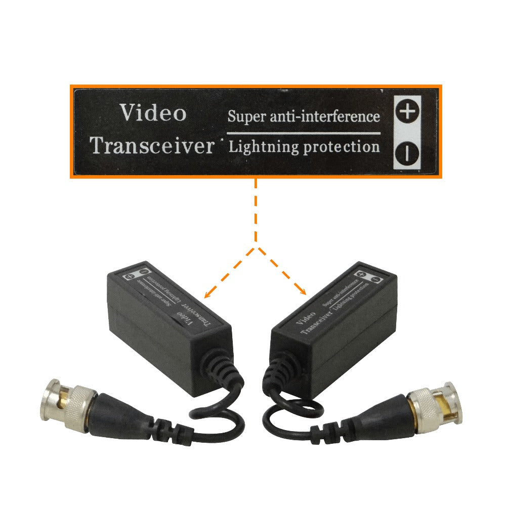 BALUN-PARA Video Balun Insertable Protección contra Rayos Pasivo 1-Par 2-Piezas CCTV UTP BNC-Macho