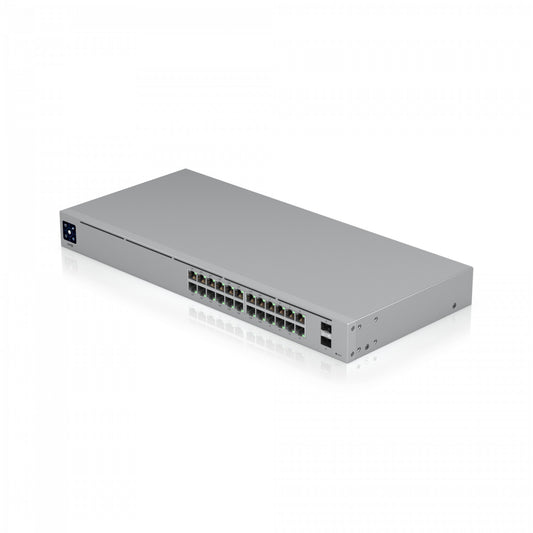 USW-24-POE. Conmutador UI de 95 W totales, 24 puertos 10/100/1000, 16 PoE 802.3af/48 V, 802.3at/52 V, 2 SFP, requiere UniFi USW-24-POE-EU UBIQUITI