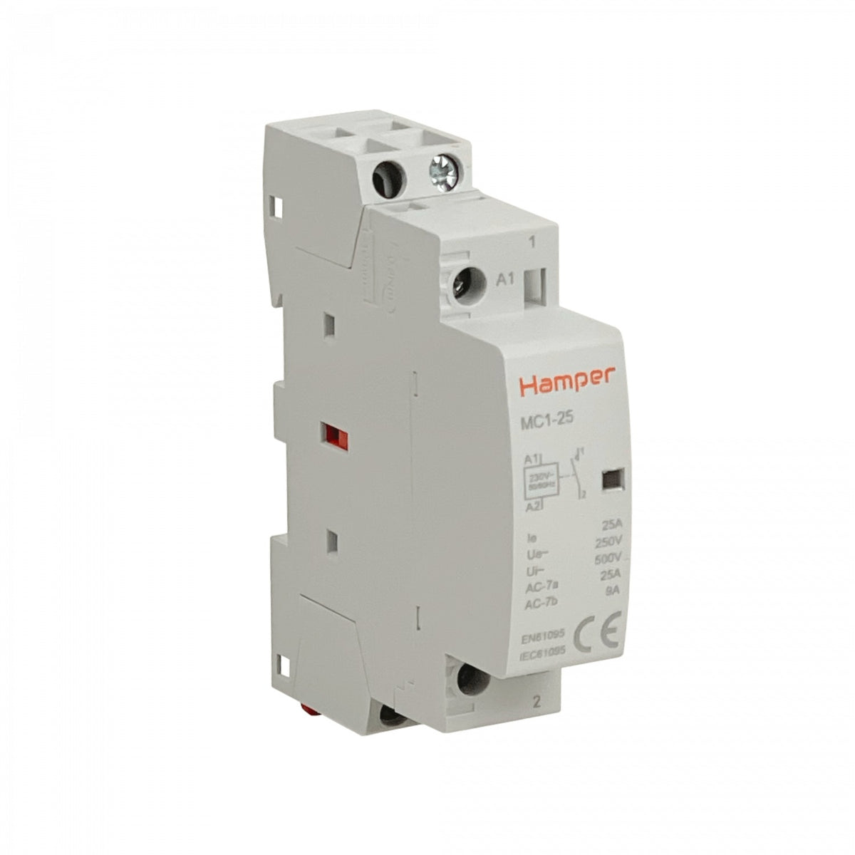 CONTA-25 HAMPER 25A Contactor Monofásico Carril DIN 230/400V 1 Contacto NA IP20 Homologado SEC