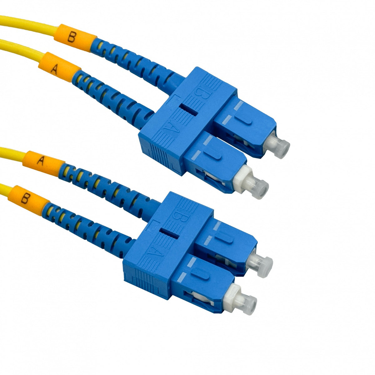 JFSCC15 Cable de fibra óptica monomodo dúplex de 15 metros con conectores SC-SC/UPC, núcleo de 9/125 µm y cubierta de 3 mm