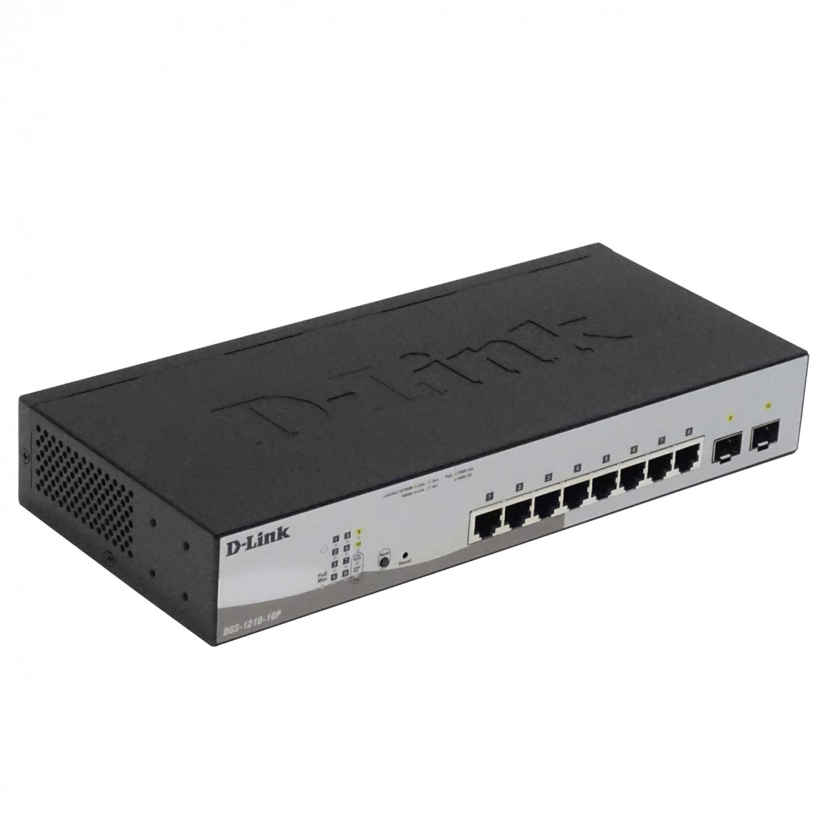 DGS-1210-10P D-LINK Switch Gestionable Capa 2 con 8 Puertos Gigabit PoE+ 802.3af/at 48V 2 Puertos SFP Combo Presupuesto Total 65W