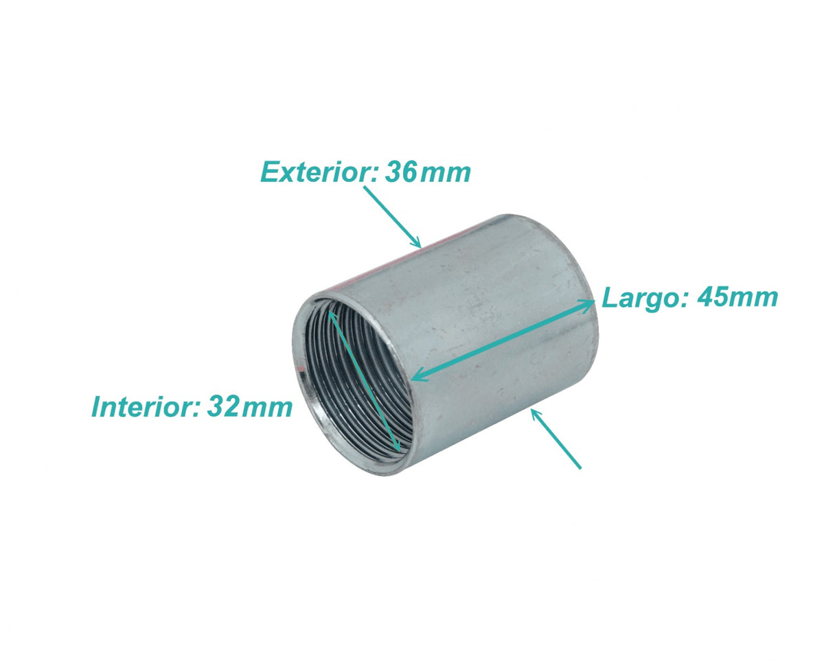 M01-COM IMC Acoplador de 1 pulgada Extendido-45mm Rosca Interna 31/36mm-Diámetro-interior/exterior