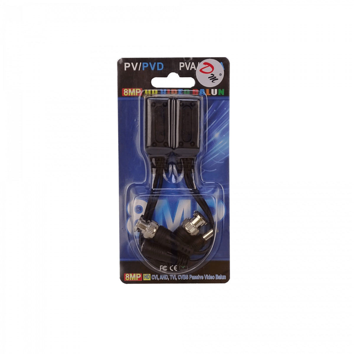 BALUN-RJ45 Video Balun RJ45-H BNC-M UTP Cat5e Cat6 8MP HD Plug-M/H req/12-48Vdc