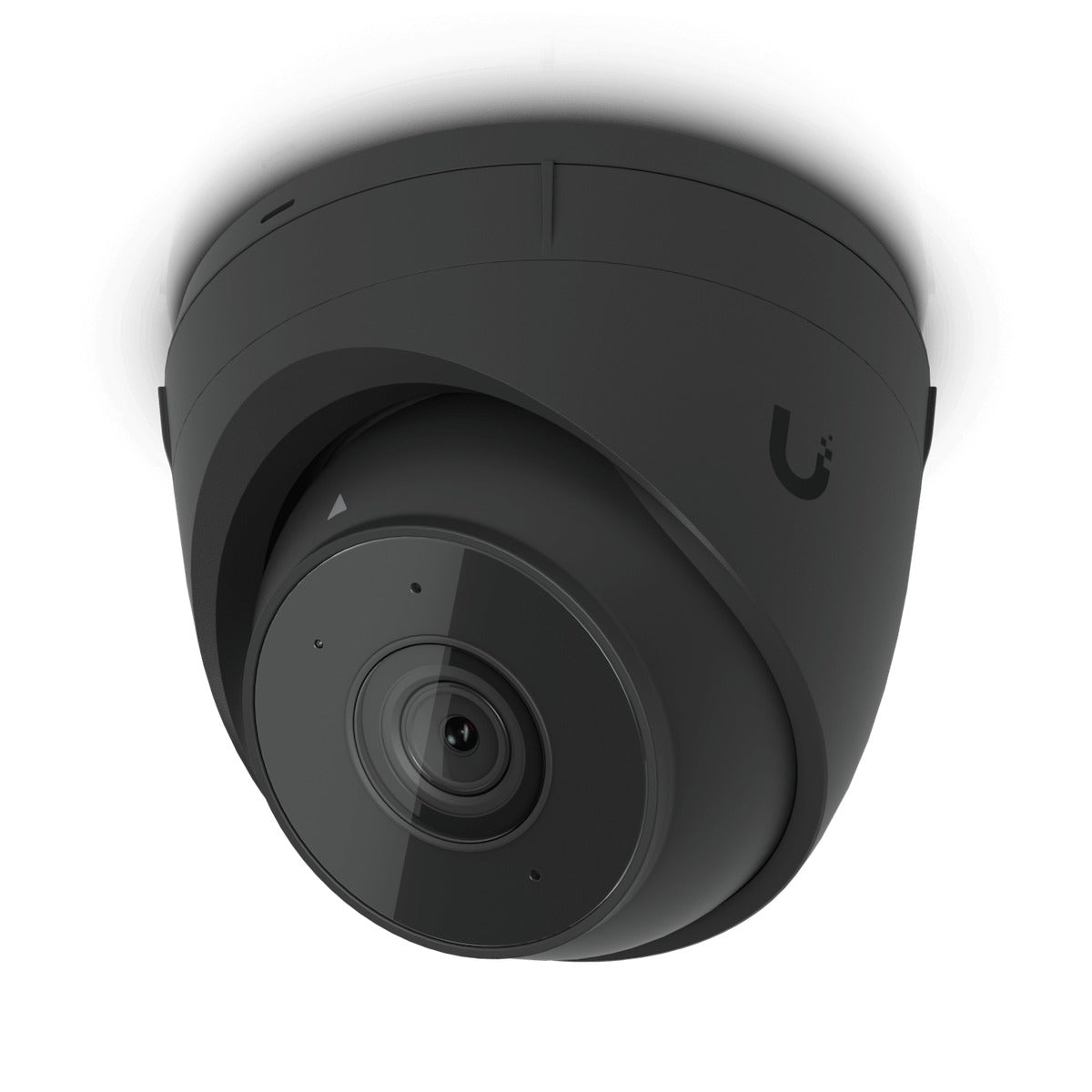 TURRET-ULTRAB. Cámara IP tipo mini domo en color negro, requiere PoE, lente con ángulo vertical de 55°, resolución 2K, clasificación IK04 e IP66, con infrarrojos, micrófono y altavoz, modelo G5-TURRET-ULTRAB, marca UBIQUITI.