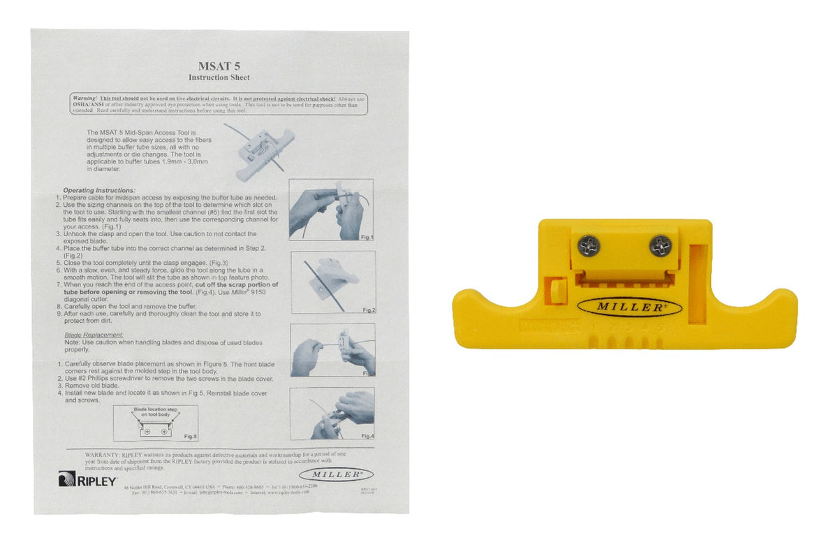 MSAT-5 RIPLEY Herramienta peladora de buffer para fibra óptica de tubo holgado, rango 1.9-3.0mm
