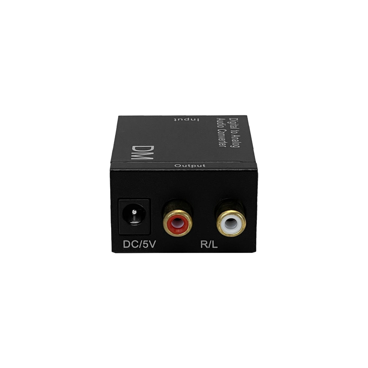 TOSLINK-RCA Convertidor de Señal de Audio Óptica/Toslink o Coaxial a 2 Conectores RCA Hembra, 51x42x26mm, Alimentación 5V