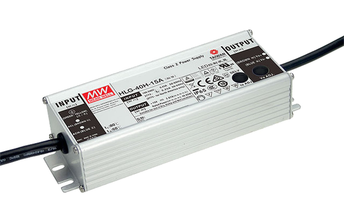 Driver LED carcasa metálica voltaje 40W HLG-40H - Fija - 24V