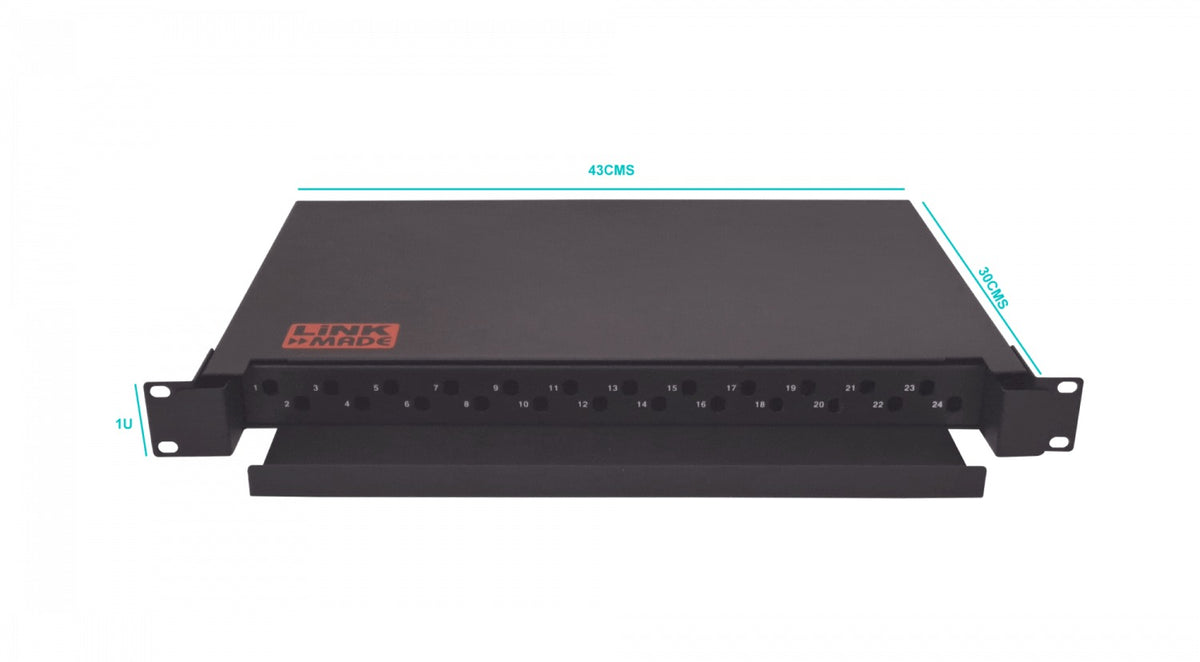 CFR24TF-D-LIQ LINKMADE SIN CAJA Bandeja Deslizante 24-ST-FC para Rack 1U requiere-Acopladores-Redondos