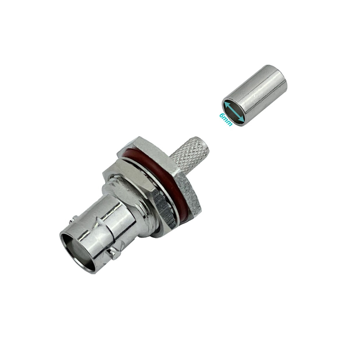 BH2E BNC-Hembra LMR195 RG58 13mm-Diamet Panel Conector Crimpeable Coaxial
