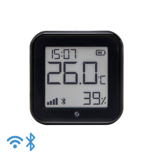 Sensor de Temperatura y Humedad con Display WiFi y Bluetooth - Negro