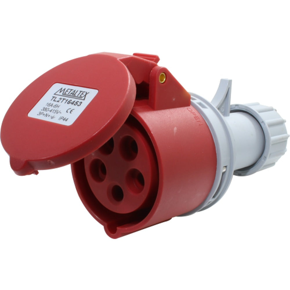 Enchufe industrial hembra volante 380 a 415VAC 16 a 63A serie TL2T - 16A - 3P+T