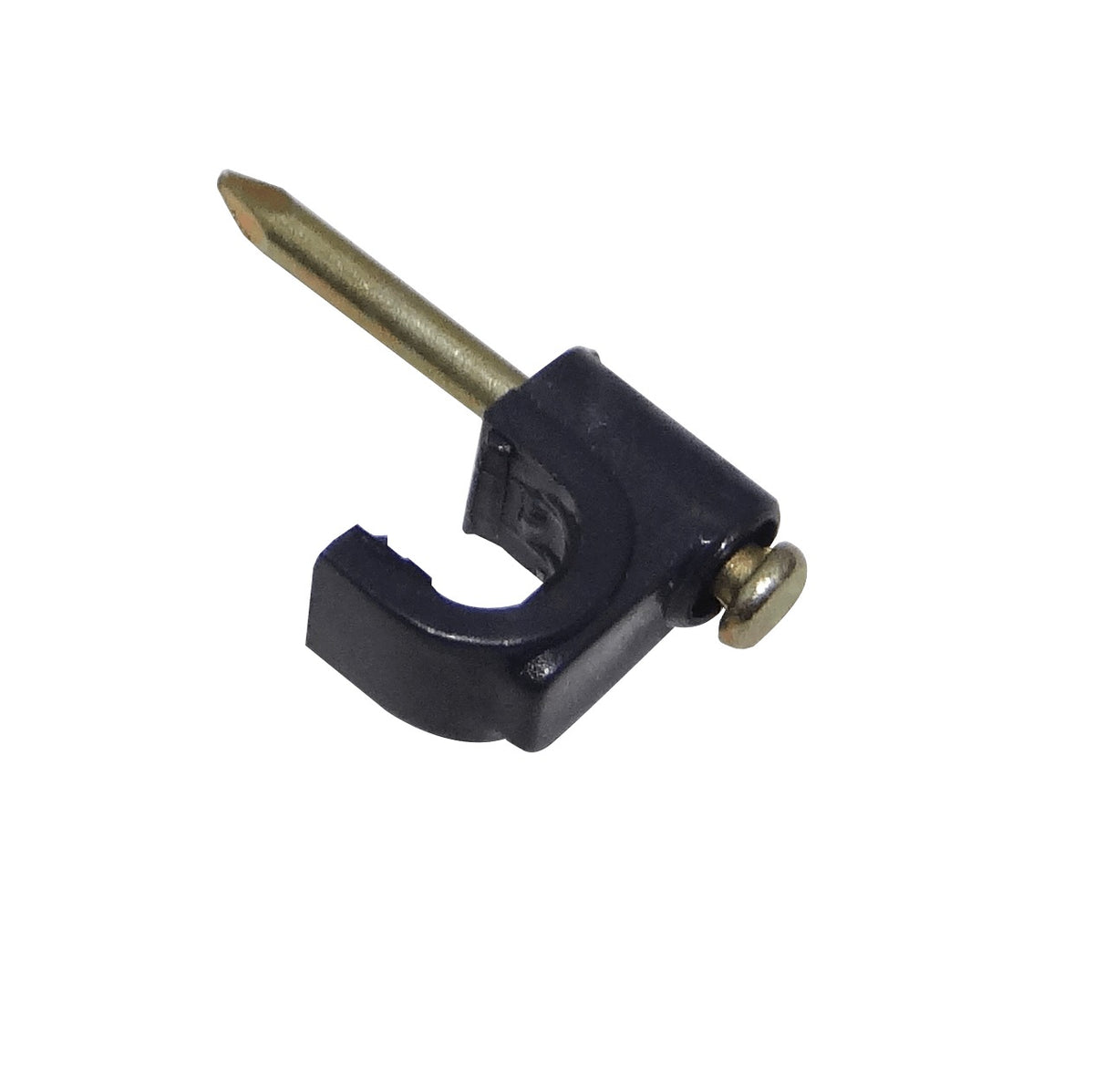 GRAMPA-C6N KALOP 50-UN C6 Negra 6x6mm Clavo-15x2mm Zincado Sujeta-Cable Coaxial