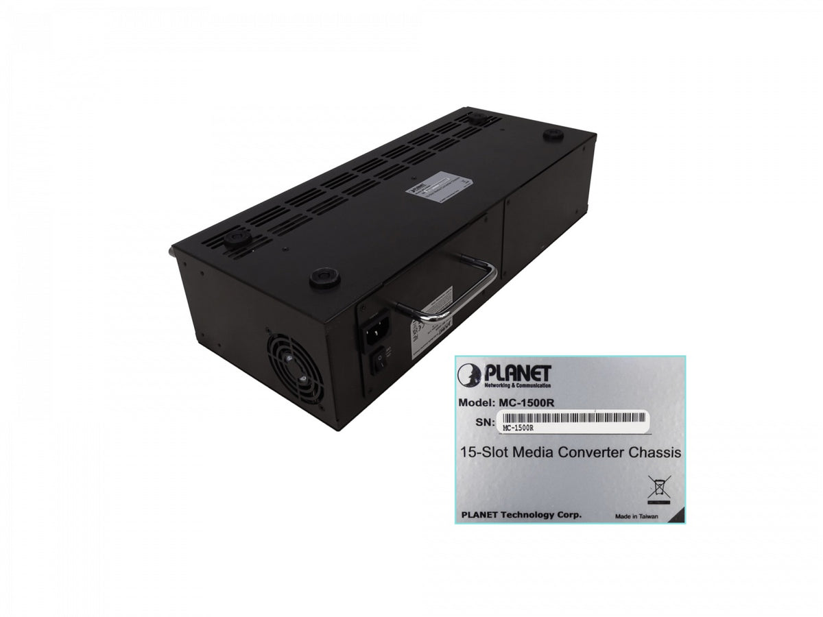 MC-1500R PLANET Bastidor Convertidor de Medios de 15 Bahías para Instalación en Rack