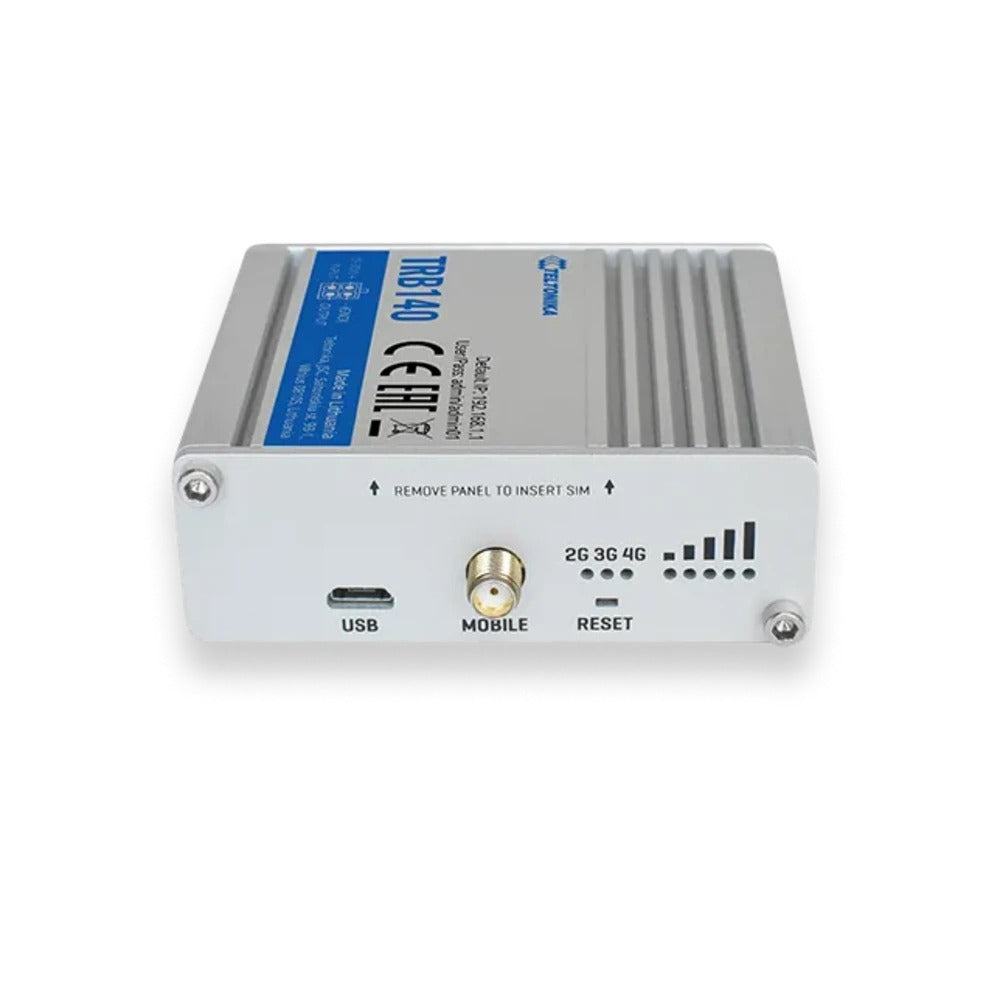 Pasarela de conectividad móvil Teltonika TRB140 industrial con soporte 2G/3G/4G Cat4 y entradas/salidas digitales