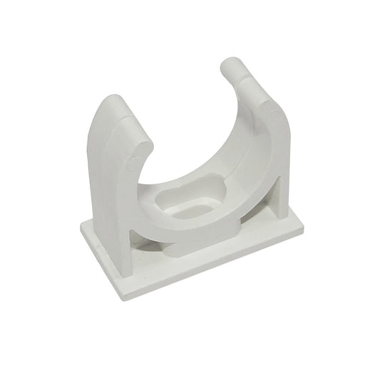 PVC25-A LINKCHIP Abrazadera de fijación 25mm para tubo PVC blanco con tornillo incluido