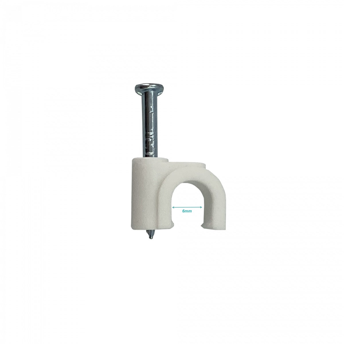 GRAMPA6MM-W LINKMADE Sujetacable 6mm Blanca Circular Clavo para Hormigón 100-unidades