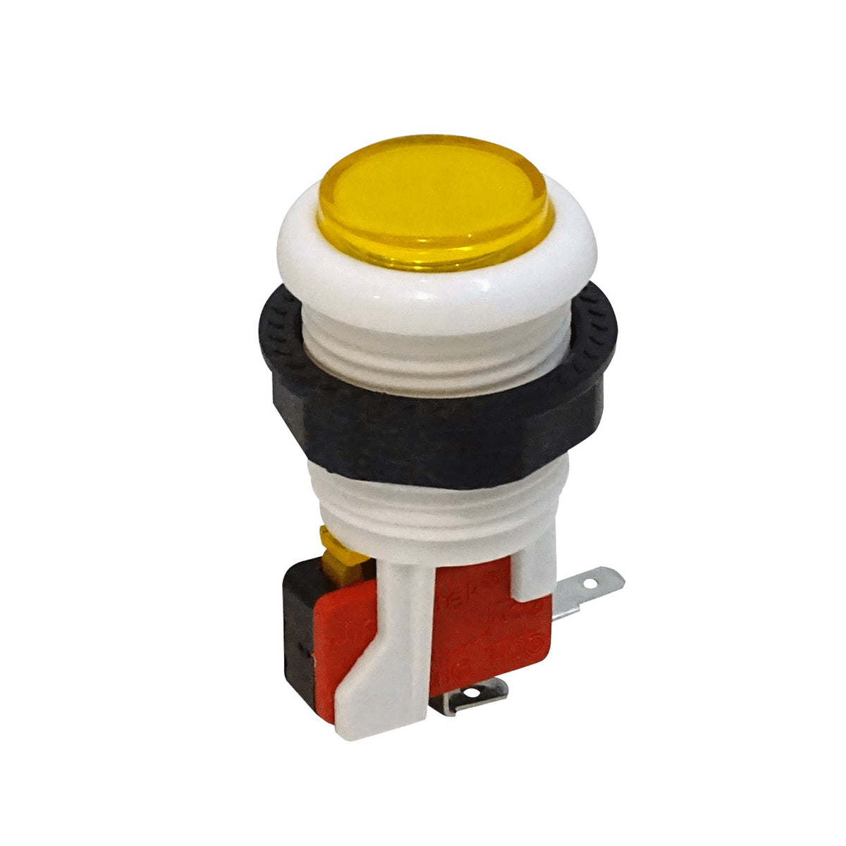 BOTON-AM Amarillo Arcade Interruptor Momentáneo 27mm NA N/C 2-terminales