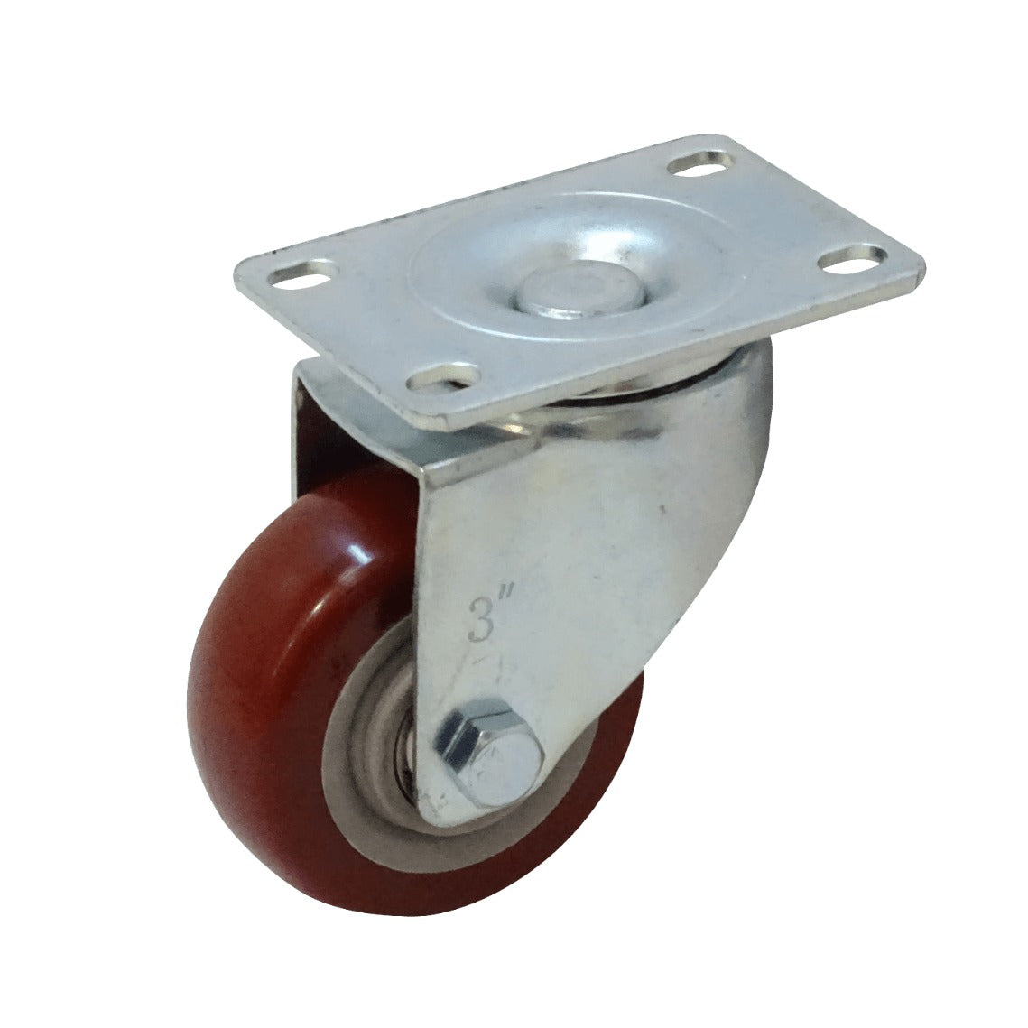 RUEDO-3R Rueda giratoria de 3 pulgadas color rojo con capacidad de carga de 30 kg y dimensiones de 65x92x105 mm