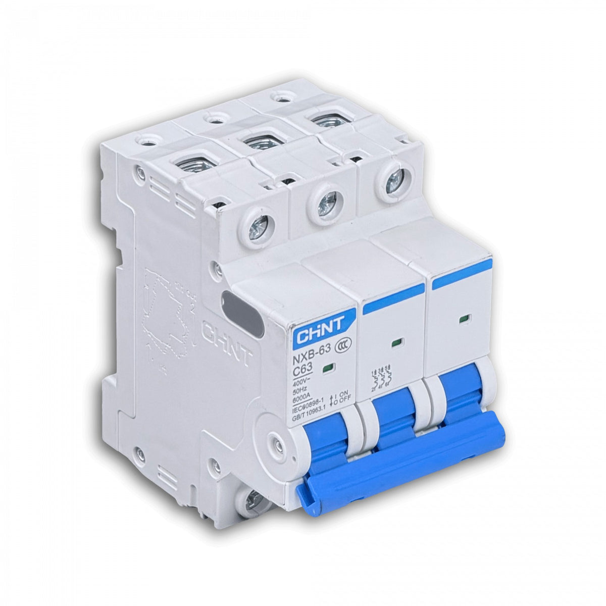 AUTOMATICO-63A3 Disyuntor Magnetotérmico Trifásico 3 Polos x 63A Poder de Corte 15kA Tensión 230/400V Curva C Modelo BKN-b