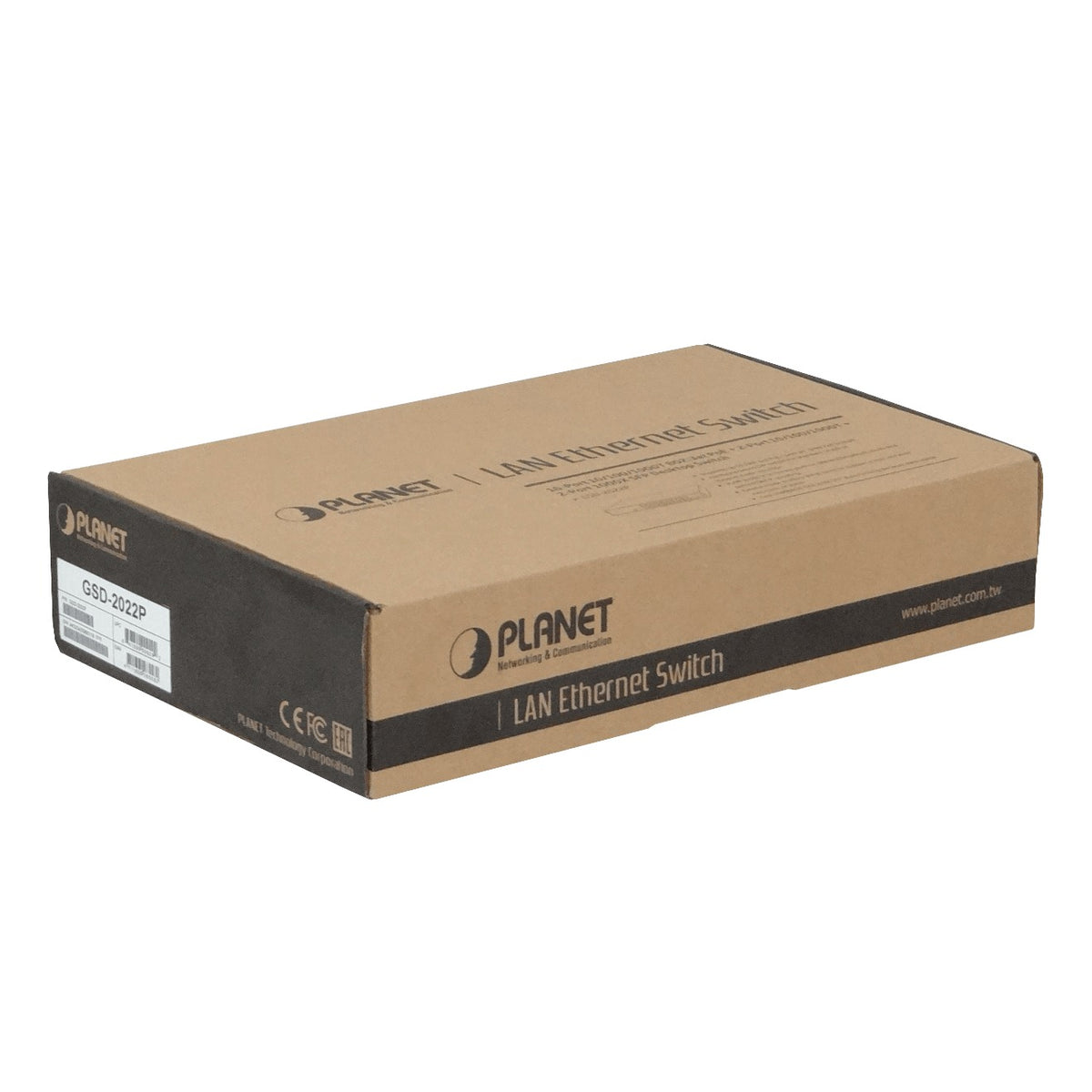 GSD-2022P PLANET Switch rackeable de 19 pulgadas con 18 puertos a 1000Mbps (16 PoE+ af/at), presupuesto total 185W y 2 ranuras SFP