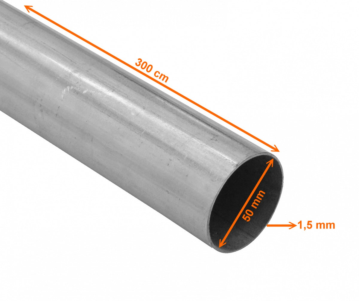 EMT50-5 Tubo metálico rígido para instalaciones eléctricas, diámetro externo 50mm, revestimiento galvanizado, longitud 3 metros, pared de 1,5mm de grosor