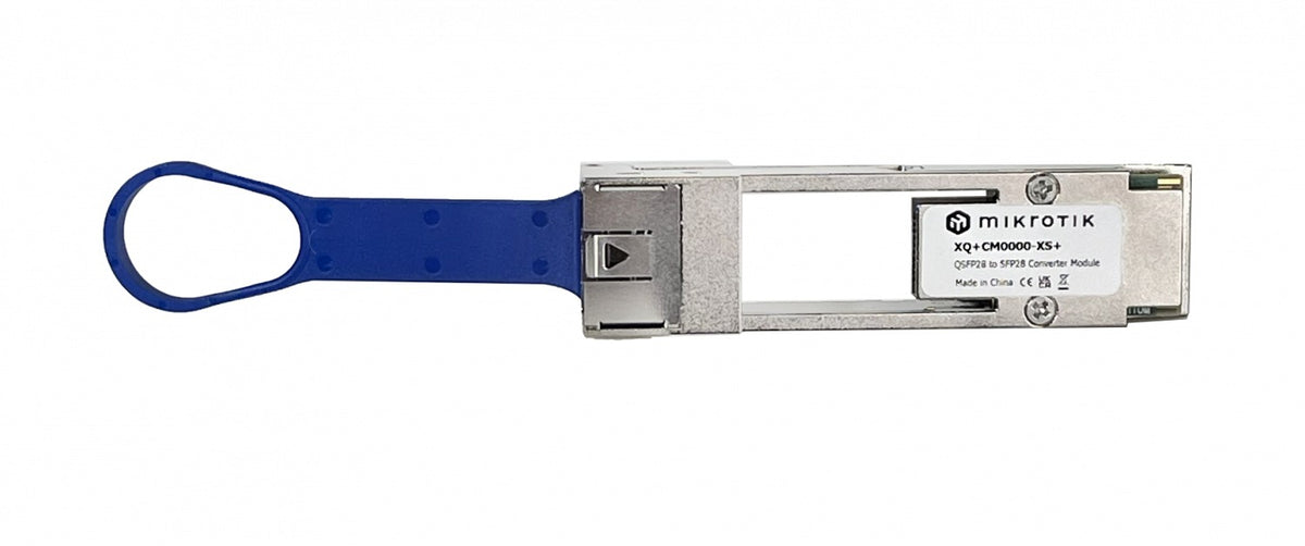 XQ+CM0000-XS+ MIKROTIK Adaptador conversor de puerto QSFP28 a SFP28/SFP compatible con velocidades 1G/10G/25G