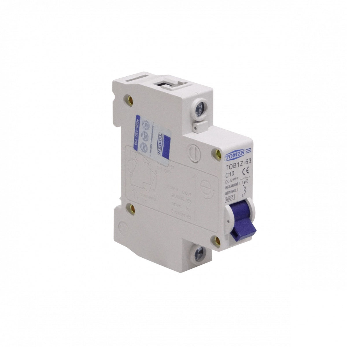 AUTO-DC-10A TOMZN 10A 125VDC Corriente Directa Disyuntor Termomagnético Automático C10