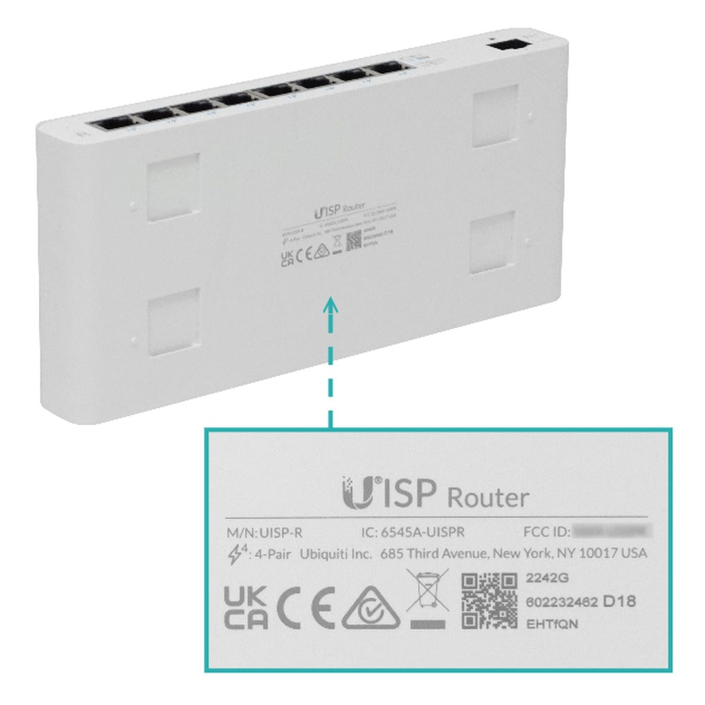 UISP-R-LIQ UBIQUITI Router MicroPop de Segunda Mano con 8 Puertos PoE 24V 1000Mbps, 110W Totales, 1 SFP e Incluye Fuente de 27V