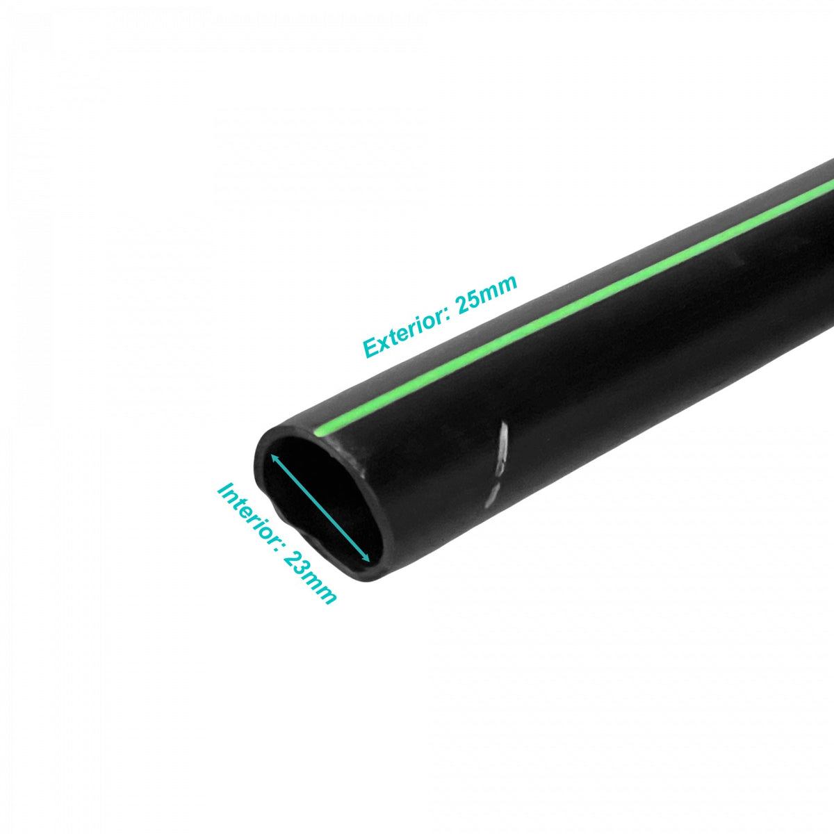 PLAN-2 Cepillo Plansa 25mm-exterior 1,5mm Bobina 100metros Negra HDPE Polietileno Reciclado