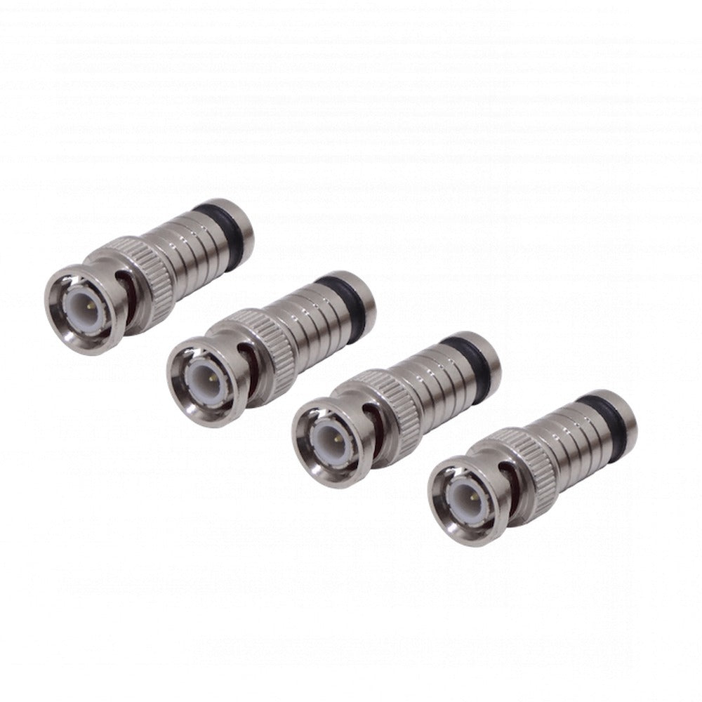 BM-N59 Conector de compresión BNC macho para cable RG59, paquete de 4 unidades, tipo empuje