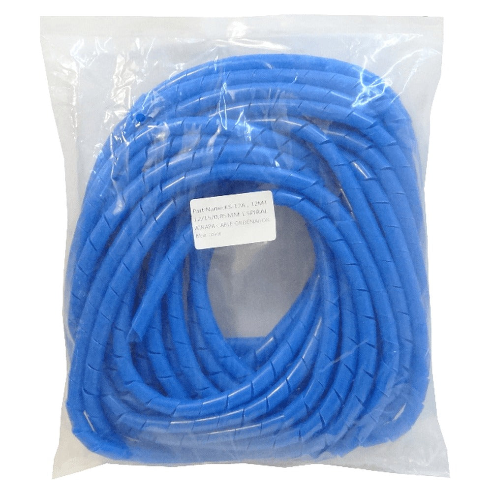 KS-12A PE Azul 12 metros 12/15/0,85mm Enrollable Organizador Cables Espiral