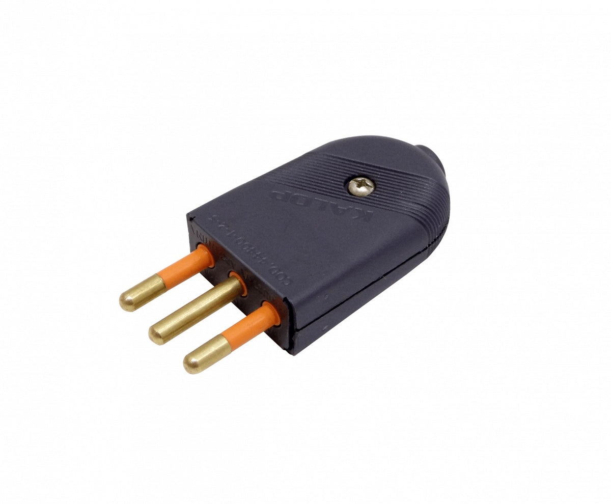 EMV2PT KALOP ENCHUFE MACHO VOLANTE 2 POLOS + TIERRA NEGRO 10A NORMA SEC-60477 KL44403