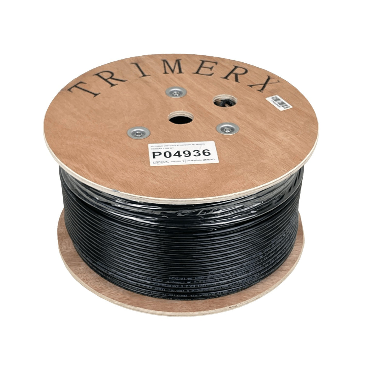 CBX6T-UN3 TRIMERX AWG23 CAT6 Intemperie Negro Alambre Unifilar 305metros Cobre