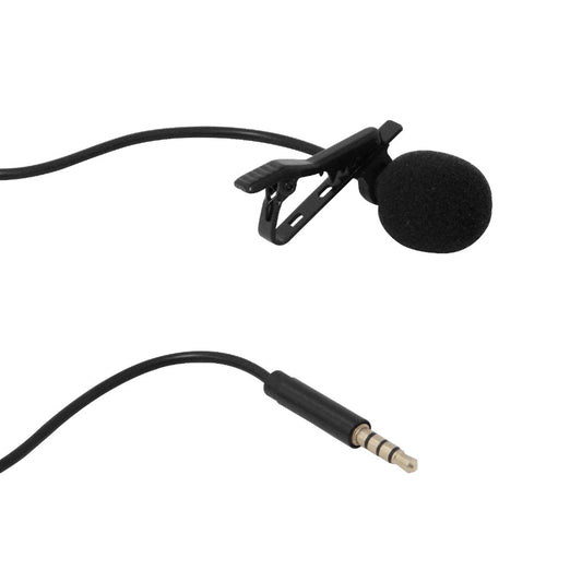 LAVALIER-35 Micrófono de solapa con pinza para vestimenta tipo camisa o polera, conector 3,5mm macho y cable pasivo modelo GL-119