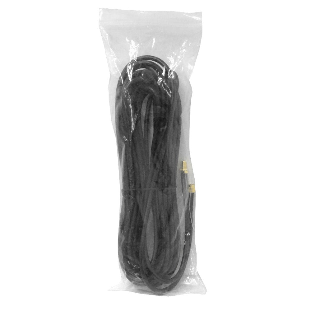 RM2RH-10M. Cable coaxial RG58 de 10 metros (1000 cm) en color negro, con conectores RPSMA hembra a RPSMA macho.