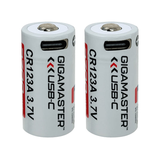 CR123-C 2-unidades Baterías 3,7V USB-C Recargable 2700mWh 16x32mm Litio Pila/Acumulador