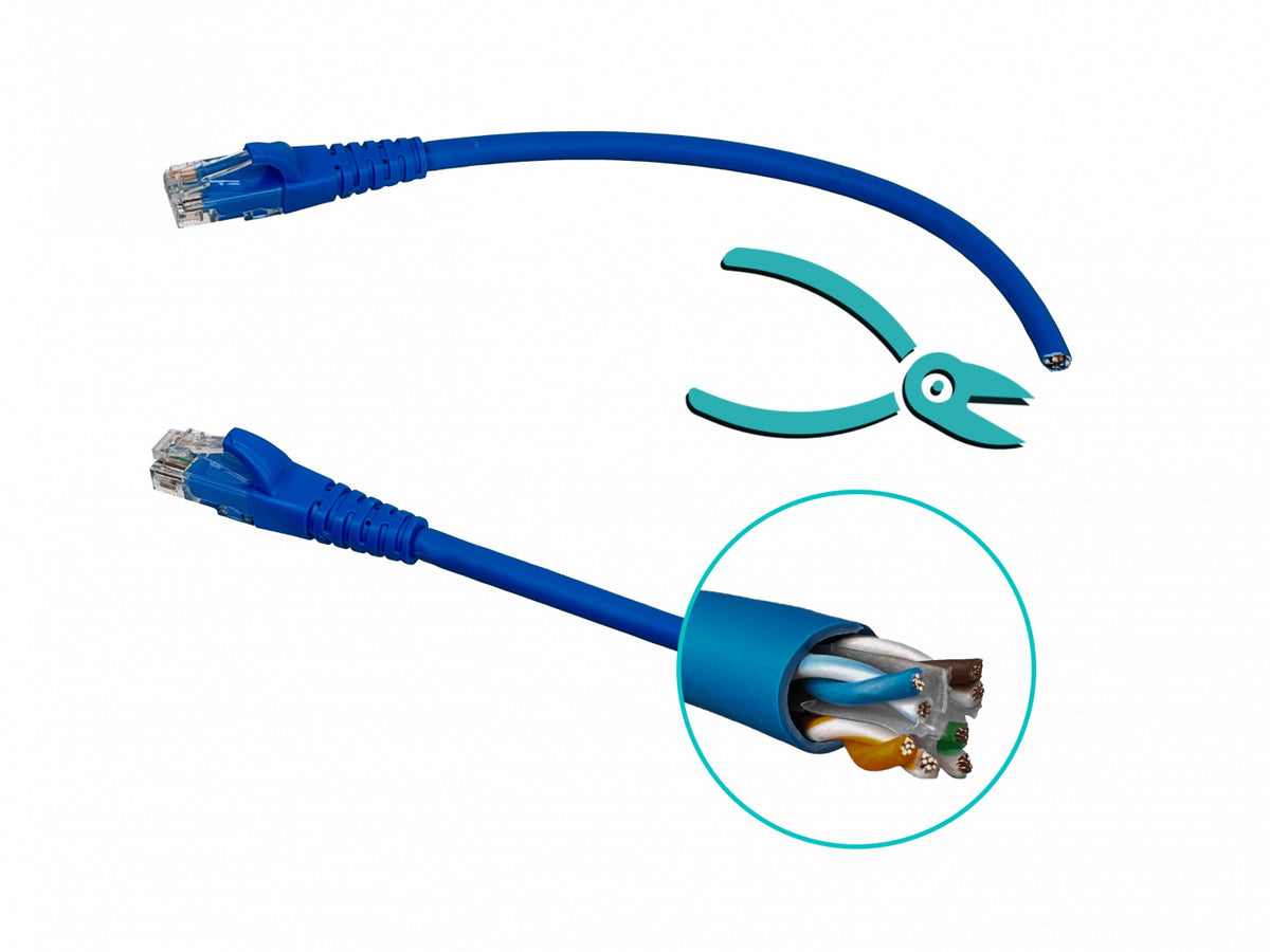 CP6A-03-4. LINKMADE 4 unidades de cable patch CAT6 azul LSZH inyectado multifilar de 30 cm (4 x 0,3 m)
