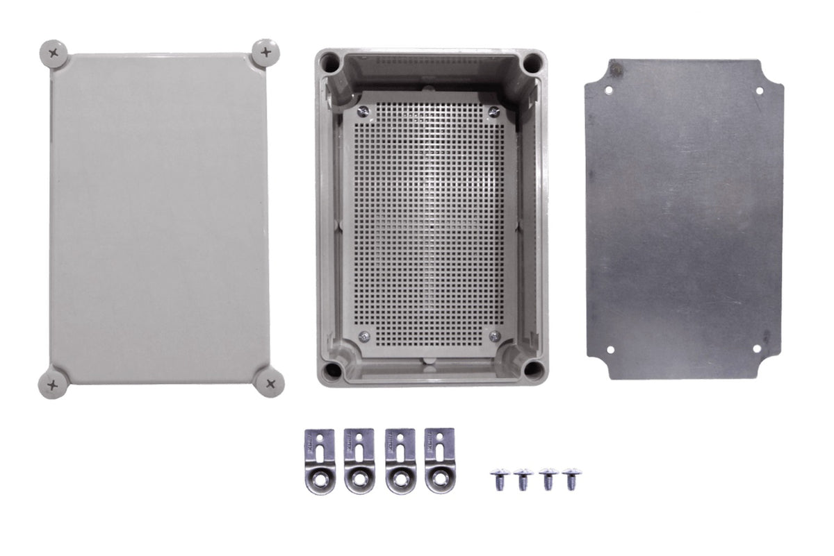 TJ-AG-2819-1 TIBOX 280x190x180mm Tapa-Gris Caja-Gris Plastica IP66 RoHS c/Placa