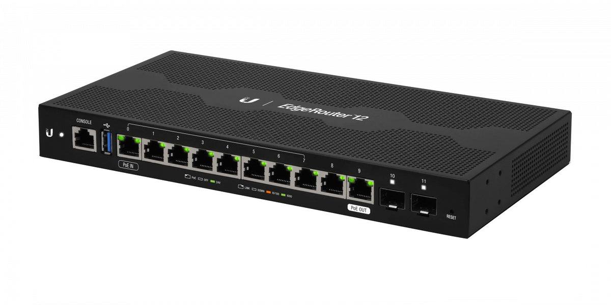 ER-12. UI 10-1000 2-SFP USB Consola-RJ45 Enrutador Opcional-Rack PoE-entrada incluye-24V ER-12-EU UBIQUITI