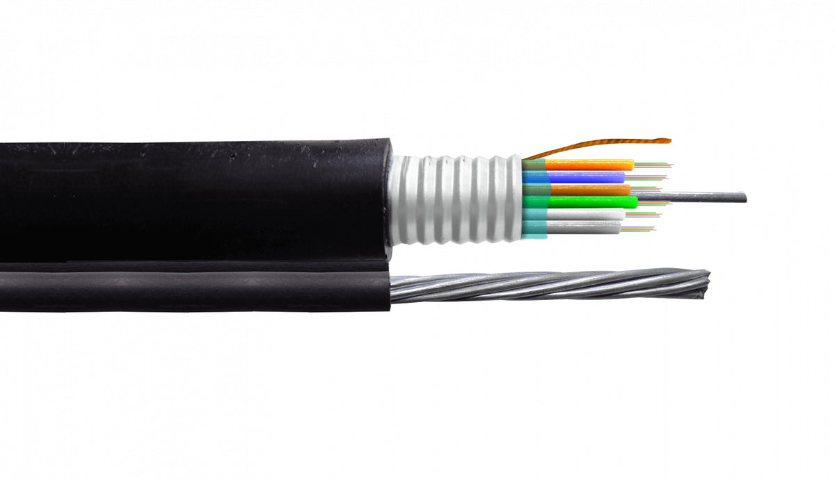 CFS824 MONOMODO 24-HILOS-G652D MICROTUBOS 1-METRO FIGURA-8 NEGRO AUTO-SOPORTADO EXTERIOR 7X1