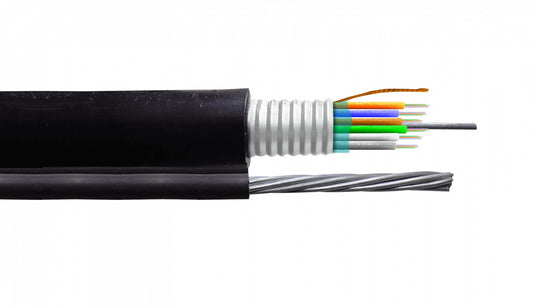 CFS824 MONOMODO 24-HILOS-G652D MICROTUBOS 1-METRO FIGURA-8 NEGRO AUTO-SOPORTADO EXTERIOR 7X1