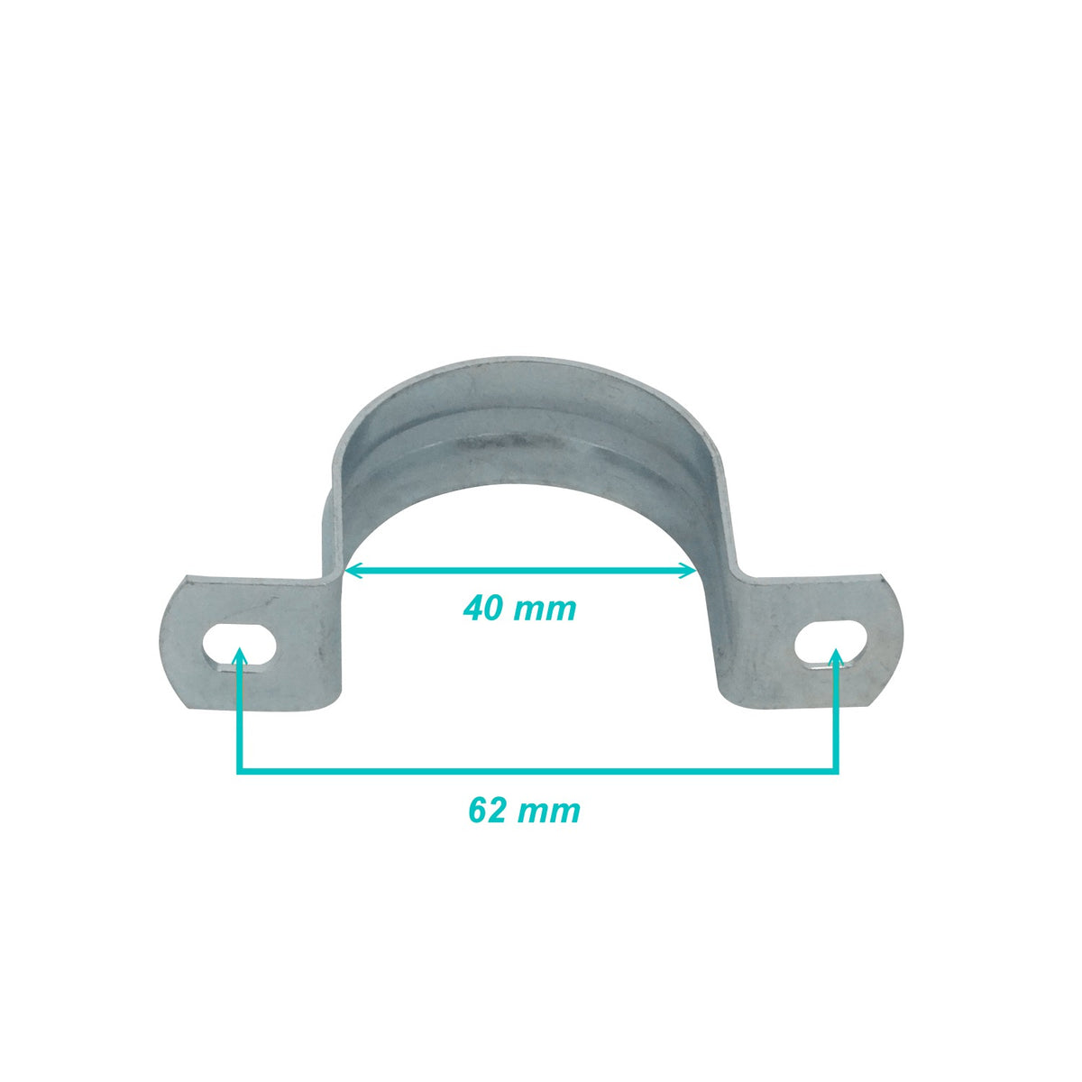 EMT40-A2 40mm unidad 2-T Sujeción 1,2x18mm Grapa para Tubo Conduit Metálico Rígido