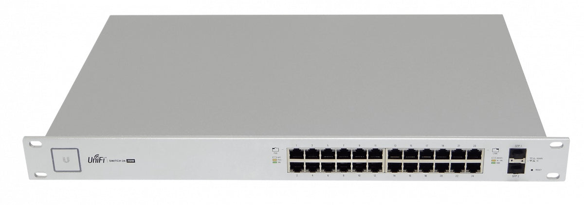 US24-250W UBIQUITI Switch 200W-tot 24-1000-PoE24/48af/52at 2-SFP req-UniFi