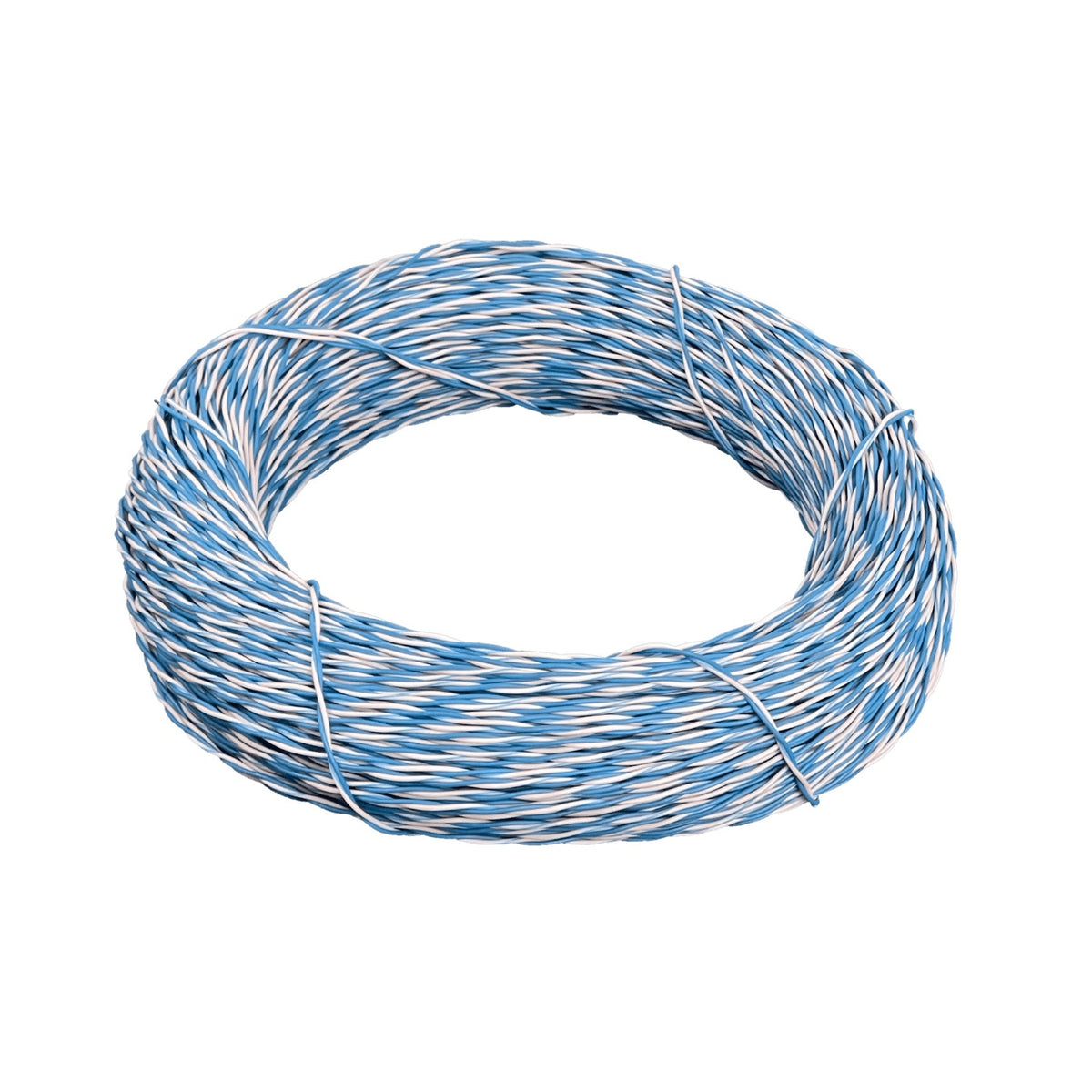 Jumper J100-2C de 1 par en color Azul y Blanco, calibre 24-26AWG, 100 metros, conductor de aleación CCA, sin blindaje UTP.