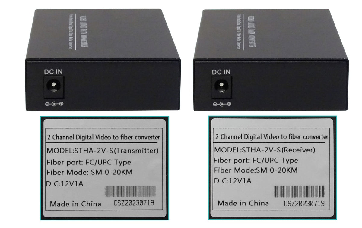 TV2-20KM 2-Canales 720p 960p FC BNC-H RS485 TX/RX SM 20km Fibra Optica CCTV TVI