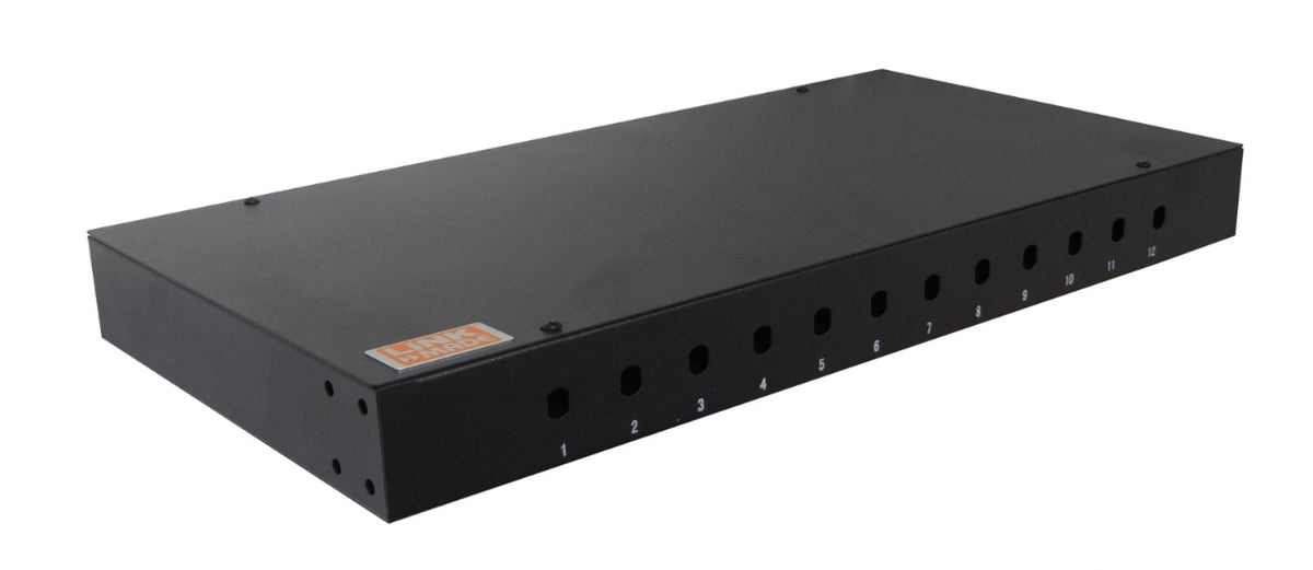 CFR12TF-LIQ LINKMADE Reacondicionado sin Aletas, Panel Fijo de 12 Tomas ST-FC, Unidad de Rack 1U, Requiere Acopladores Redondos