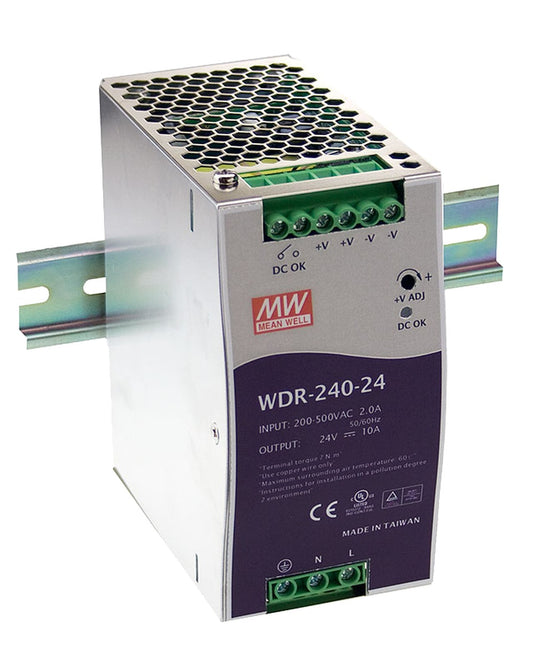 Fuente de poder Riel DIN Bifásica 240W WDR-240 - 48V