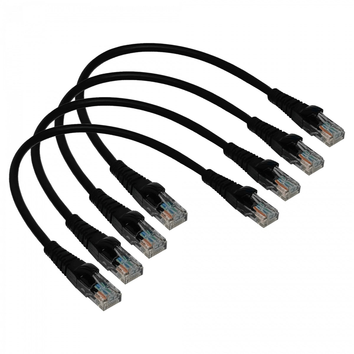 CPN-03-4 LINKMADE 4 Unidades 30CM CAT5E NEGRO LSZH Cable de Conexión Moldeado Multifilar