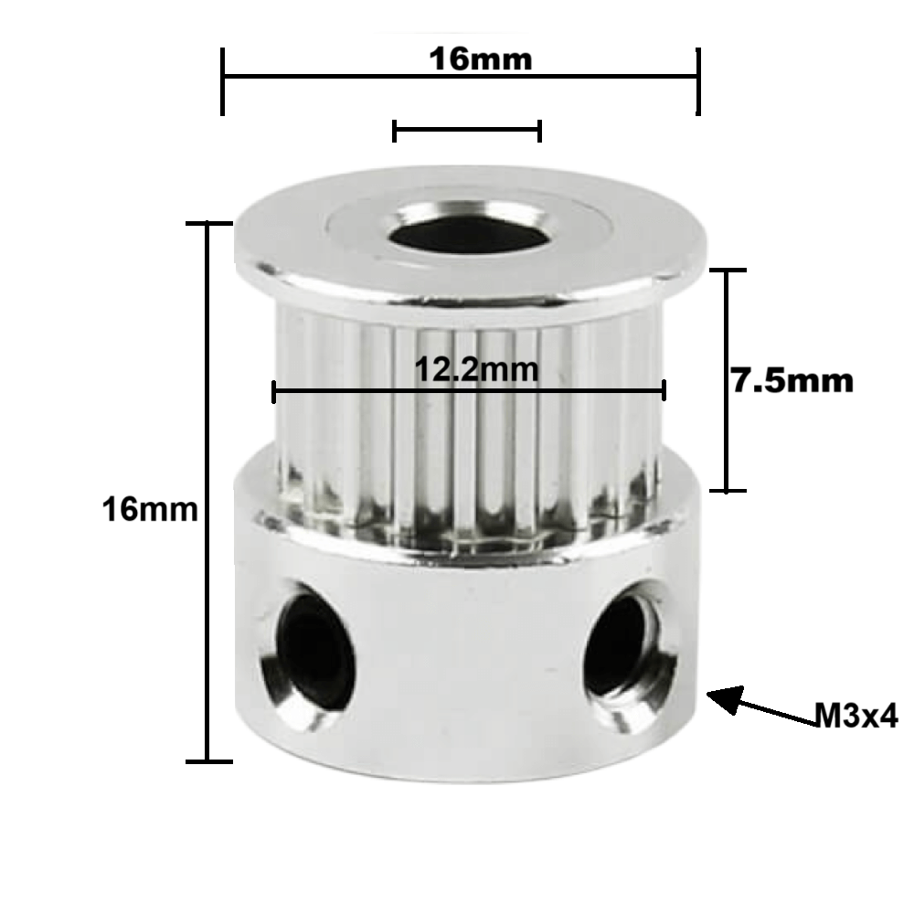 Polea Fija GT2-6 mm 20 dientes