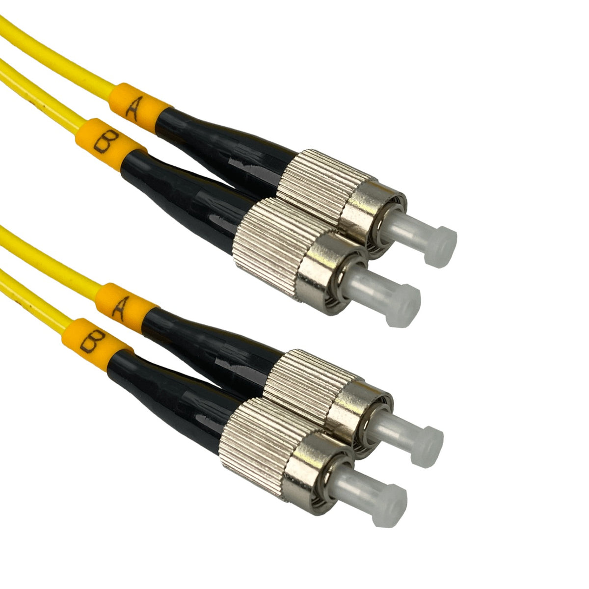 JFSFF2. Latiguillo de fibra óptica monomodo dúplex FC/UPC-FC/UPC de 2 metros, cable de 9/125 µm y 3 mm